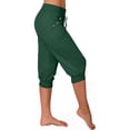 thumbnail image 5 of Frostluinai Women's Capri Pants Cropped Joggers with Pocket Drawstring Waist Button Sweatpants Solid Lounge Capris Activewear Running Pants, 5 of 9