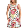 thumbnail image 1 of Disketp Christmas Cute Pigs para Vestido sin Mangas para Mujeres, Vestidos de Verano para Mujeres, Casual y Holgado para la Playa, 1 of 7