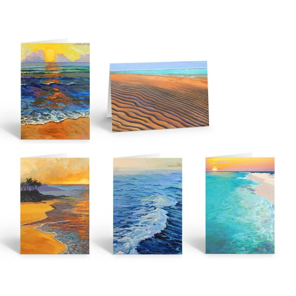 Beautiful Assorted Beach Note Cards - 10 Blank Beach Note Cards with Envelopes -
