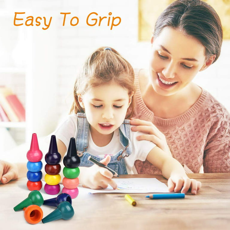  Palm Grip Crayons Set 9 Colors Non Toxic Crayons Washable Paint  Crayons Stackable Toys for Toddlers, Kids, Baby, Children, Boys and Girls( Egg-Shaped) : Toys & Games