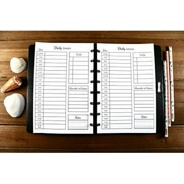 Hourly/Daily Planner Inserts for 8 Disc Planners