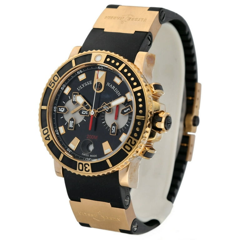 Ulysse Nardin 8006 102 Marine Diver Chrono 18k Yellow Gold Rubber