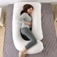 thumbnail image 4 of TOPCHANCES Pregnancy Pillow, J Shaped Full Body Soft Maternity Pillow with Removable Velvet Cover, 27*57inch, Gray/White, 4 of 9