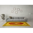 thumbnail image 3 of Ahgly Company Machine Washable Indoor Rectangle Medallion Yellow Traditional Area Rugs, 7' x 10', 3 of 4