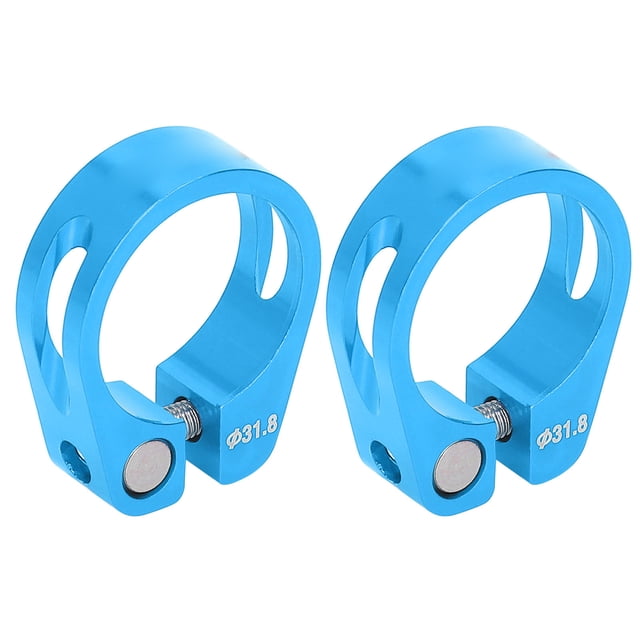 Abrazadera de tija de sillín de bicicleta de liberación rápida de aleación de aluminio - 2 piezas - Accesorio de ciclismo azul para asientos de bicicleta