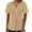 Khaki, variant on WREESH Women's V-Neck Button Short Sleeve Henley Top Solid Color Loose Fit Casual Blouse Hot Pink