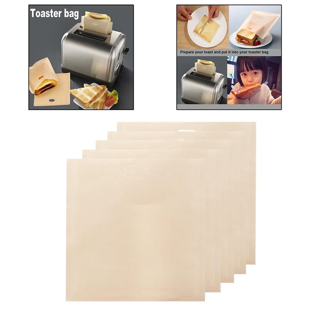 Paquete de 5 bolsas pa sándwiches antiadherentes resistentes al calor, , pa , pa sándwiches El 17x19cm Macarena bolsas de tostadora reutilizables