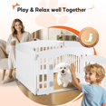 thumbnail image 4 of Parque infantil para perros HealSmart, 4 paneles, 60 cm, ejercicio para cachorro, color blanco, 4 of 7