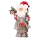 thumbnail image 3 of Muñeco de Papá Noel de pie de 32 cm (12,6 pulgadas) para decoración navideña de mesa y repisa Abrigo gris, 3 of 9