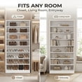thumbnail image 4 of HAOMINS 8 Tier Shoe Cabinet, 70" Tall Heavy Duty Wood Vertical Shoe Rack with Adjustable Shelves, Space Saving, Holds Up to 35 Pairs for Closet, Entryway, Hallway, Bedroom, 4 of 12