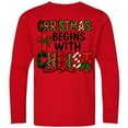 thumbnail image 3 of Inktastic Christmas Begins with Christ Religious Holiday Long Sleeve Youth T-Shirt, 3 of 5