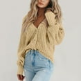 thumbnail image 2 of YDDIAN Women's Cardigan Sweater 100% Cotton Button-Down Long Sleeve Oversized Knit Cardigans Beige S, 2 of 7