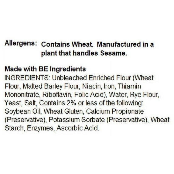 S. Rosen's Regular Cut Plain Rye Bread, 16 oz.