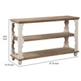 thumbnail image 5 of Traditional Style Console Sofa Table with Scalloped Design White and Brown - Saltoro Sherpi, 5 of 5
