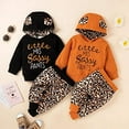 thumbnail image 3 of StylesILove Baby Toddler Girls 3D Ears Letter Print Long Sleeve Pullover Hoodie & Leopard Pants 2pcs Fall Winter Outfit (Black, 12 Months), 3 of 7