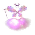 thumbnail image 3 of 4x conjunto de disfraces de hadas para niñas con ala de mariposa iluminada, aro para el cabello, de luminosa, traje de disfraces para el Rosa, 3 of 9