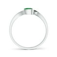 thumbnail image 2 of ANGARA Natural Semi Bezel-Set Solitaire Round Emerald Bypass Engagement Ring in 14K White Gold for Women (Size-5mm) | May Birthstone, Anniversary, Jewelry Gift for Women | Natural Emerald Ring, 2 of 10