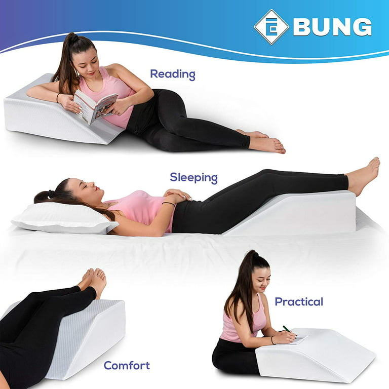 Leg Elevation Pillow with Removable Cover 10 Inch Memory Foam Leg