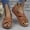 Brown, variant on Miluxas Women's Wedge Sandals Ankle Strap Open Toe Summer Sandal Beach Bohemia Comfortable Platform Outdoor Flats Shoes White 9.5(43)