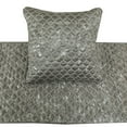 thumbnail image 2 of The HomeCentric King / Queen / Twin Grey & Silver Designer King 90"x18" Bed Runner WITH Pillow Cover, Quilted, Foil & Trellis Bed Scarf on Silk fabric - Jumanah, 2 of 5