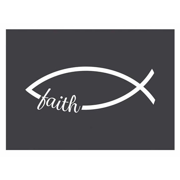 93622 Auto Decal - Vinyl - Faith Fish- White