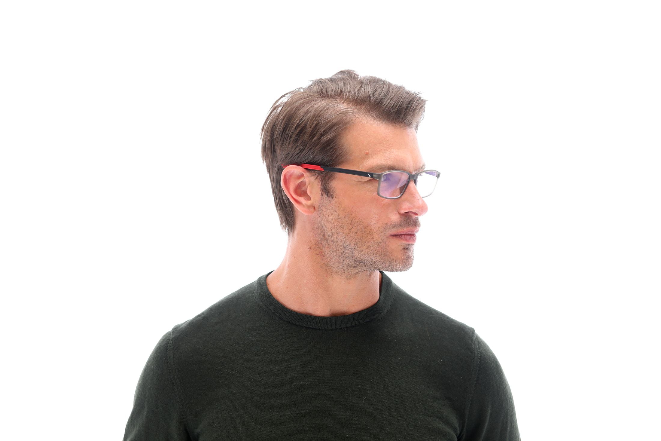 SAV Sportex Blue Light Protection Reading Glasses, Rectangle Full Rim Frame, 4200, +2.50, Sport Red