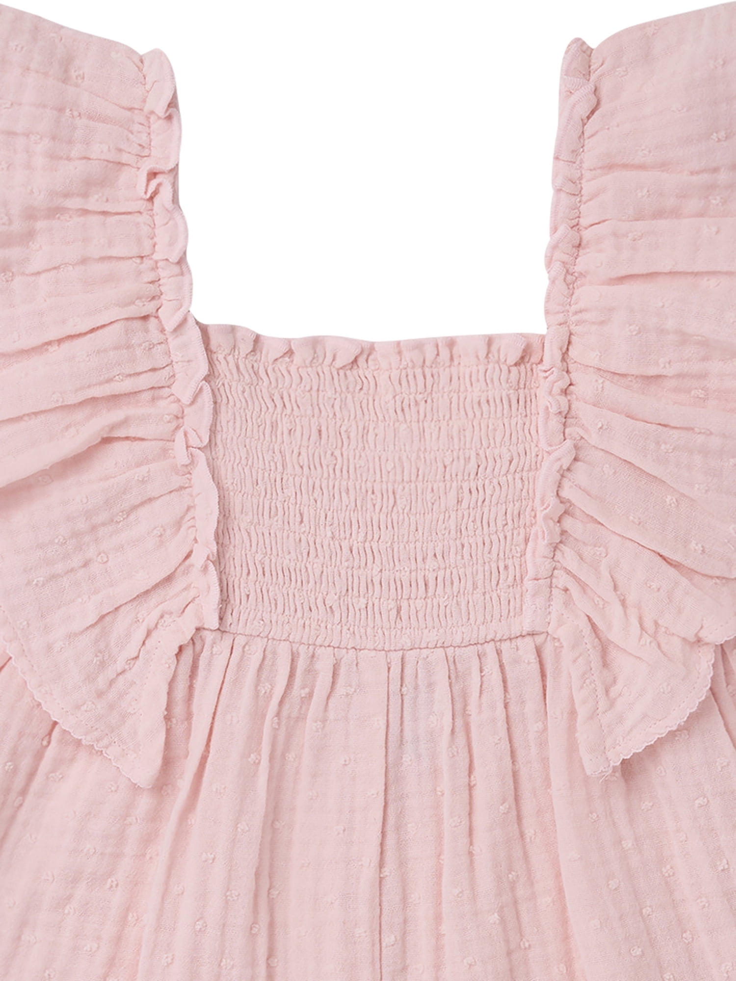 Modern Moments by Gerber Toddler Girl Flutter Romper with Smocking, Sizes 12 Months - 5T