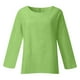thumbnail image 5 of Camiseta de manga larga y cuello redondo de color liso para mujer: estilo informal y holgado, tejido de poliéster para los días más frescos., 5 of 5