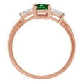 thumbnail image 2 of 0.8 ct Emerald Cut Simulated Emerald 3 Stone 18K Rose Gold Womens Engagement Ring, 2 of 5