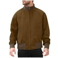 thumbnail image 2 of M-5X Plus Size Jackets for Men with Pockets Big & Tall Zip Up Sports Coats Mens Casual Solid Color Long Sleeve Mock Neck Thermal Warm Baseball Jacket, 2 of 8