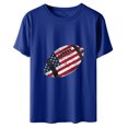 thumbnail image 5 of Dyegold Summer Tops for Women 2023 Trendy, Dressy Blouses for Women American Flag 4th July Graphic T-Shirts Round Neck Short Sleeve Basic Loose ​Tops Tee Tunic, 5 of 6