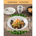 thumbnail image 3 of 15 Inch Round Placemats Set of 4, St. Patrick's Day Non Slip Heat Insulation PP Table Mats, Green Shamrocks Gnomes Plaid Wood Washable Place Mats for Kitchen Dining Party Table Decor, 3 of 7