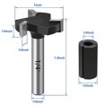thumbnail image 2 of Spade Overlay Cutter, 1/4" Shank 1" Cutting Diameter Dado and Planer Cutter Spade Cutter with Removable Insert, Carbide Slab Flattening Bit for Woodwo, 2 of 5