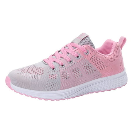 Women Mesh Solid Non-Slip Sneaker Wedges Shoes for Women Lace-Up Shoe Sneakers Casual Sneaker Heels for Women Shoe Student Running Shoe