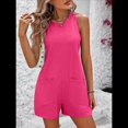 thumbnail image 4 of Cortos Informales para Mujer, de Verano Sin Mangas, Pantalones Cortos Informales con Bolsillos. Rosa Roja S, 4 of 7