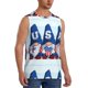 thumbnail image 2 of Fotbe Cute Gnomes in USA Men's Camiseta sin Mangas Estampada para Hombres, Playera Casual para Gimnasio, Entrenamiento, Playa-Large, 2 of 7