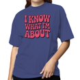 thumbnail image 2 of Smartprints I Know What I'm About Retro Quote Women's T-shirt Purple, Cotton, S, 2 of 4