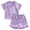 Purple, variant on Plebaso Pajamas Set for Kids Button down Short Sleeve Shirts Ruffle Hem Shorts Boys Girls Nightwear Pjs