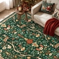 thumbnail image 4 of Lahome Christmas Area Rug 8'x10', Green Vintage Holiday Washable Rugs for Living Room, Non-Slip Soft Large Carpet with Xmas Trees & Elk Design for Bedroom Dining Room Home Office Nursery, Green, 4 of 10