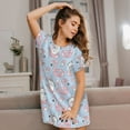 thumbnail image 3 of Naloa Summer Cute Unicorns Print Women Nightgowns,Womens Loungewear,Short Sleeve Sleepwear,Comfy Ladies Nightdress, 3 of 6