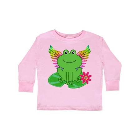 

Inktastic Frog Lily Pad Wings Gift Toddler Toddler Girl Long Sleeve T-Shirt
