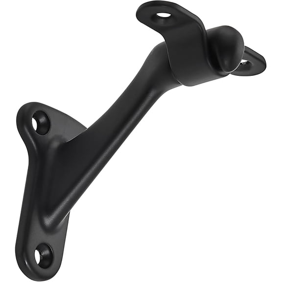 KHTUMEWARE 6 Pack 3 Inch Matte Black Hand Rail Bracket Heavy Duty Hardware for Stairways, Home or Office Stair Support Handrail Brackets
