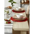 thumbnail image 2 of Design Imports CAMZ12800 Ensemble de 6 Napperons Ronds Tissés Floraux, Rouge Vintage, 2 of 2