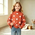 thumbnail image 5 of WhouRiu Girls Casual Neck Sweatshirts Fall Cozy Polka Dot Print Pullover Sweatshirt 2-15 Years, 5 of 6