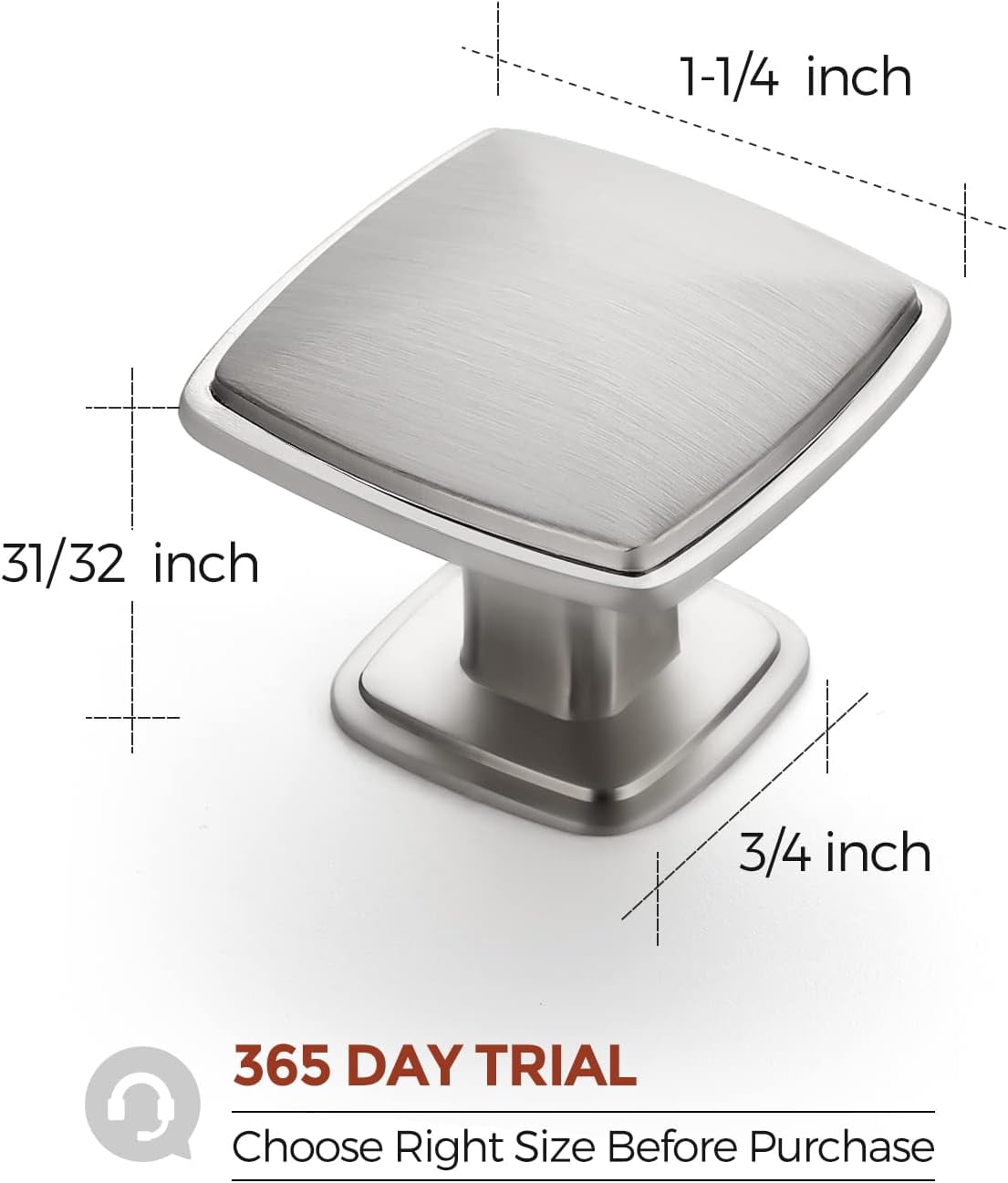 20 Pack Brushed Nickel Kitchen Cabinet Knobs - Silver Knobs for Cabinets, Drawers, Dressers & Closet Doors