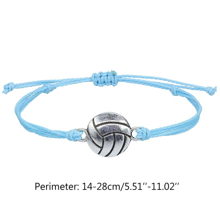 ZPAQI Sports Ball Charm Braided Rope Bracelet Adjustable Rugby