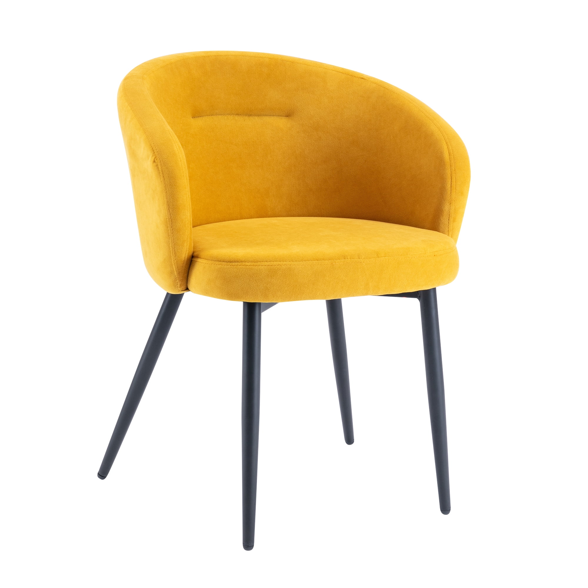 Private Jungle Set of 2 Dining Chairs,Modern style Upholstered fabric Chairs Leisure Side Chairs with Metal Legs,Yellow Private Jungle Set of 2 Dining Chairs,Modern style Upholstered fabric Chairs Leisure Side Chairs with Metal Legs,Yellow