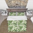 thumbnail image 2 of Designart 'Tropical Leaves, Green Bird and White Flowers' Animals Duvet Cover Set, 2 of 4