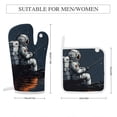 thumbnail image 2 of Funny Astronaut Oven And Pot Holders Sets, Heat Resistant Pads Kitchen Decor for Cooking Baking BBQ Grilling, Christmas Kitchen Gifts, 2 of 6