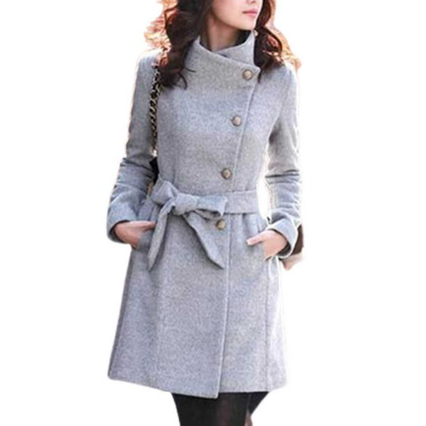 Abrigo Qarigey Frío de otoño e invierno Para Mujer A prueba de viento Gris AP013740-02
